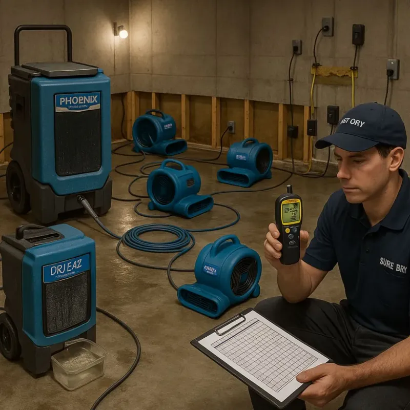 Structural Drying and Dehumidification process in Powells Crossroads, TN